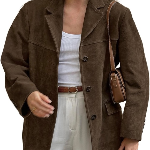 Blogger Favorite Brown Faux Suede Jacket - Picture 2 of 6